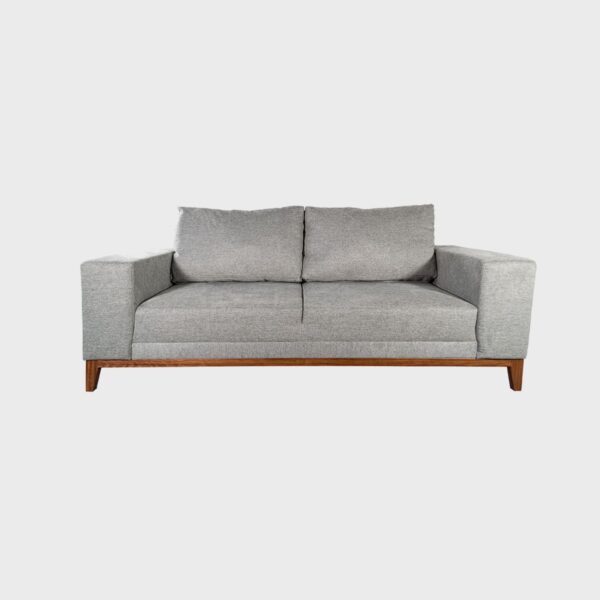 Love Lia Lucca Gray; frontal del espacioso love seat en color gris