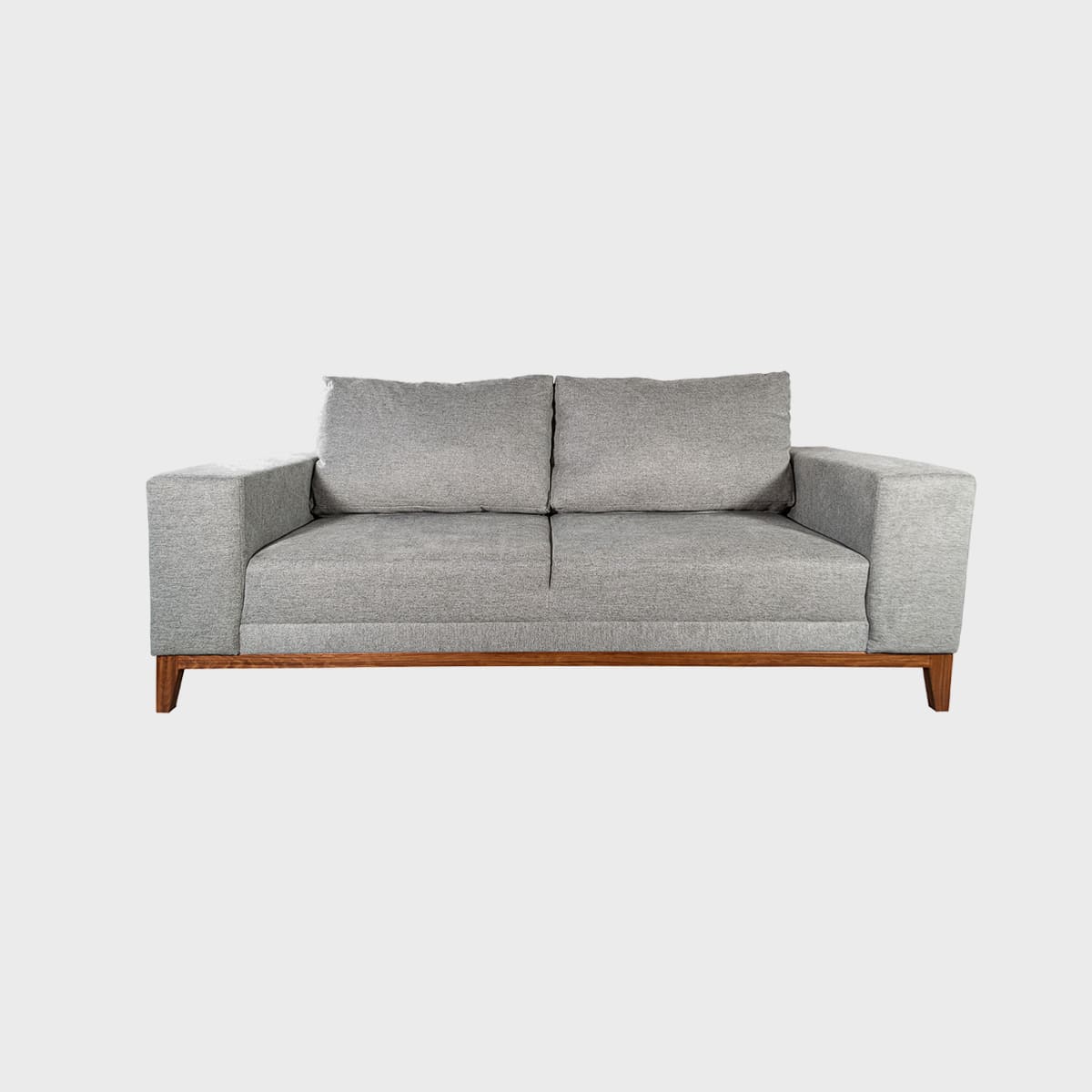 Love Lia Lucca Gray; frontal del espacioso love seat en color gris